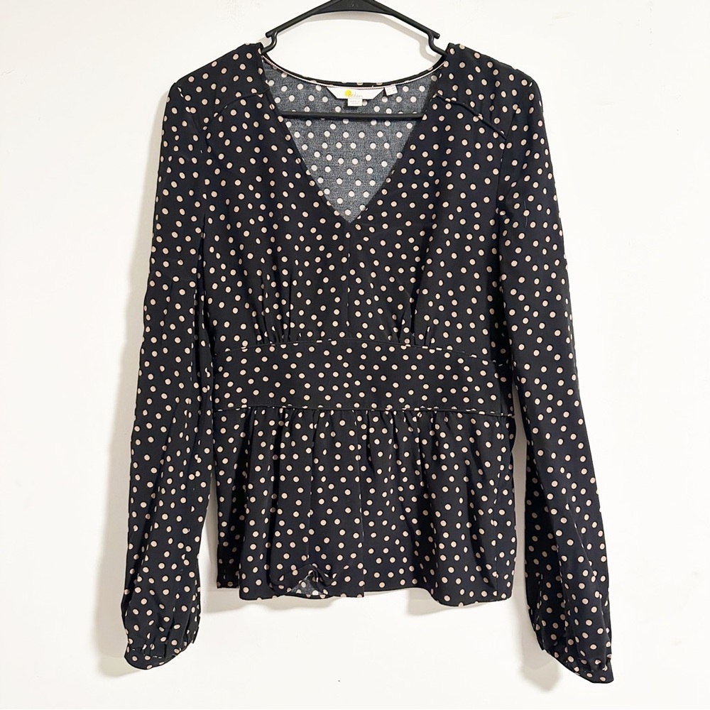 Boden Elsie Polka Dot Peplum‎ Blouse Top Shirt Feminine Flirty